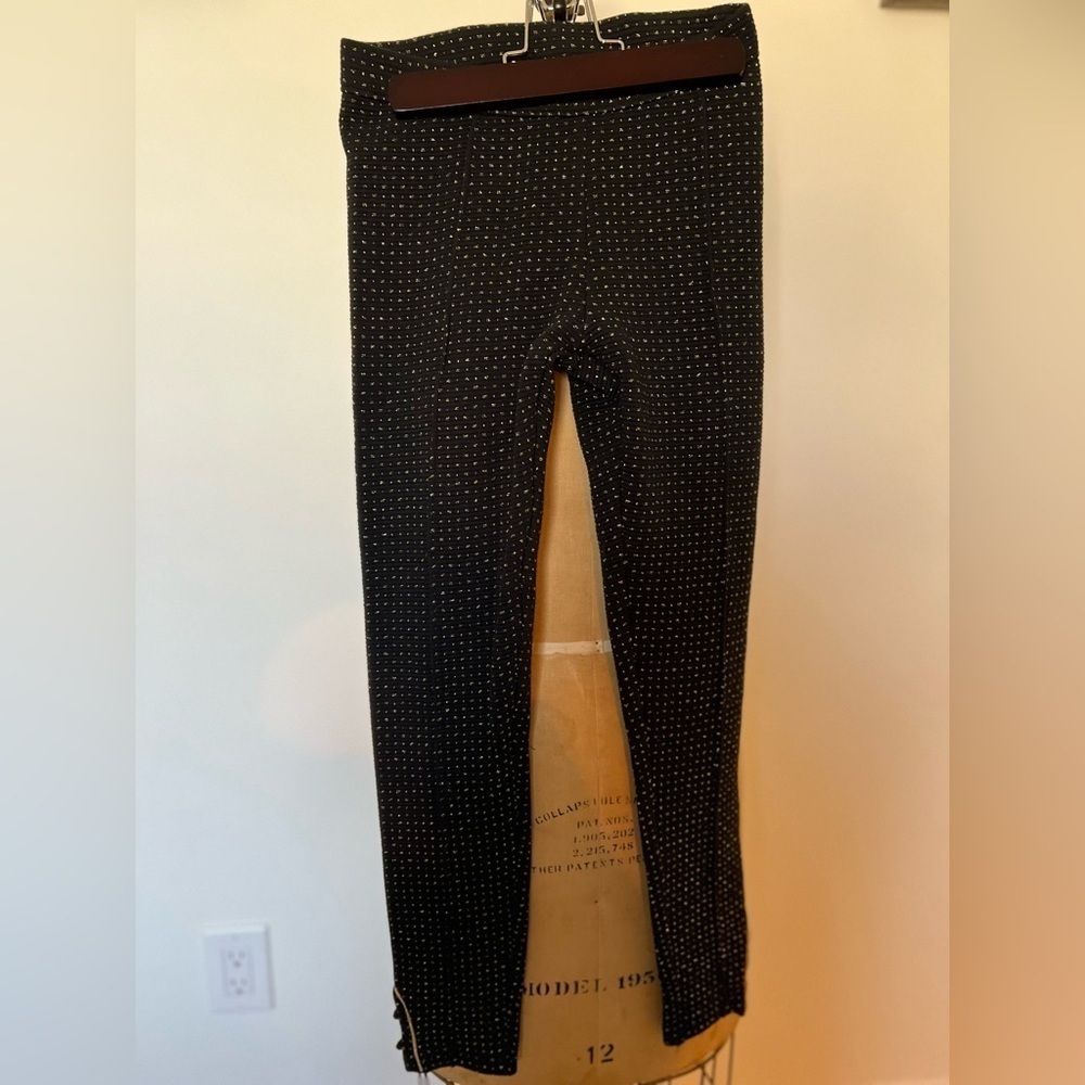 Janie and Jack black stretchy pants with gold details and buttons size 8
